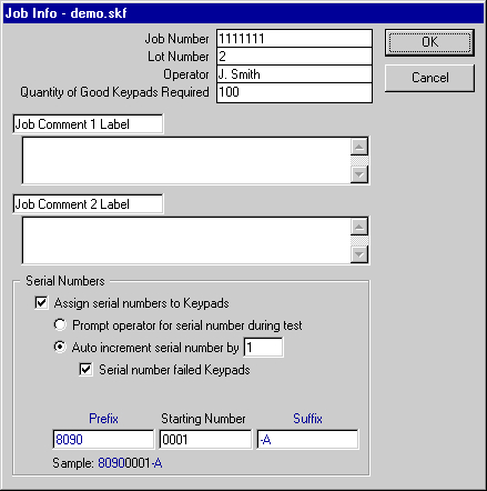 Job Info Window