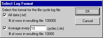 Life Cycle Log Format Dialog