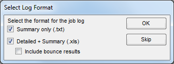 Job Log Format Dialog