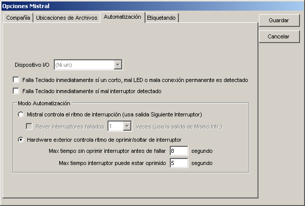 Mistral Options Automation Tab